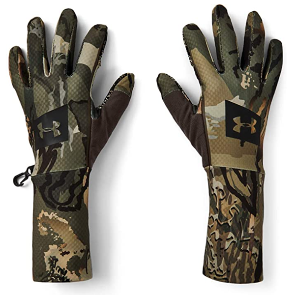 This is a product image of Under Armour lightweight hunting gloves.