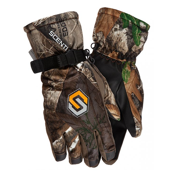 This is a product image of Scentlok insulated camo gloves.