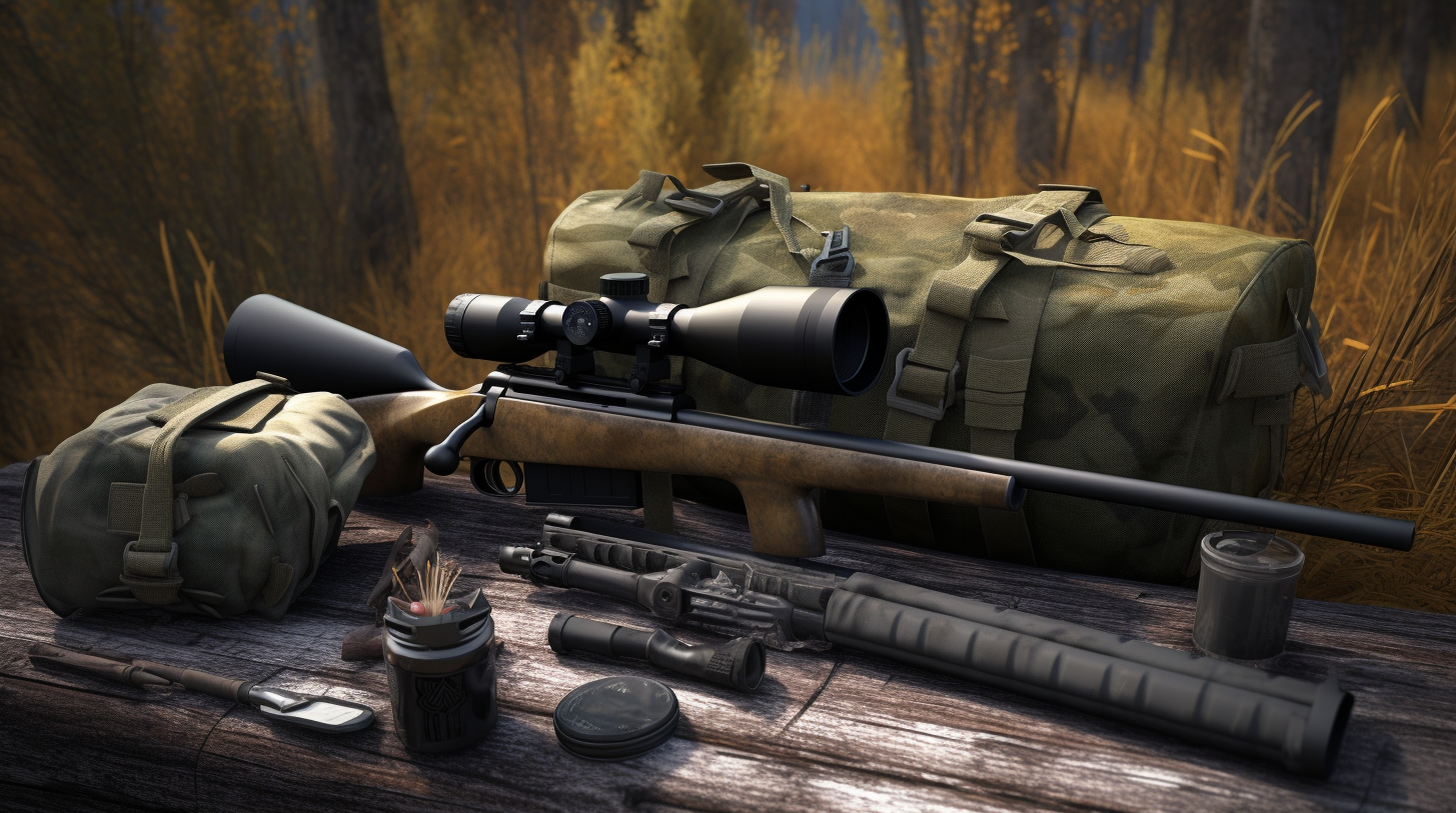 hunting tactical gear and rifle